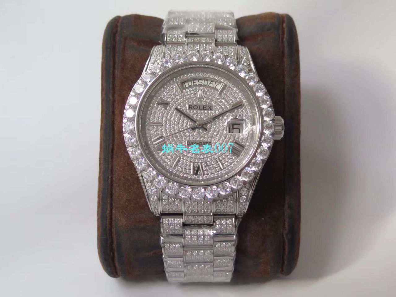 TW Factory  High quality  Replica  Rolex 帝皇版最豪Day date II系列 Day-Date 型密镶钻特别款 wrist watches  / R355