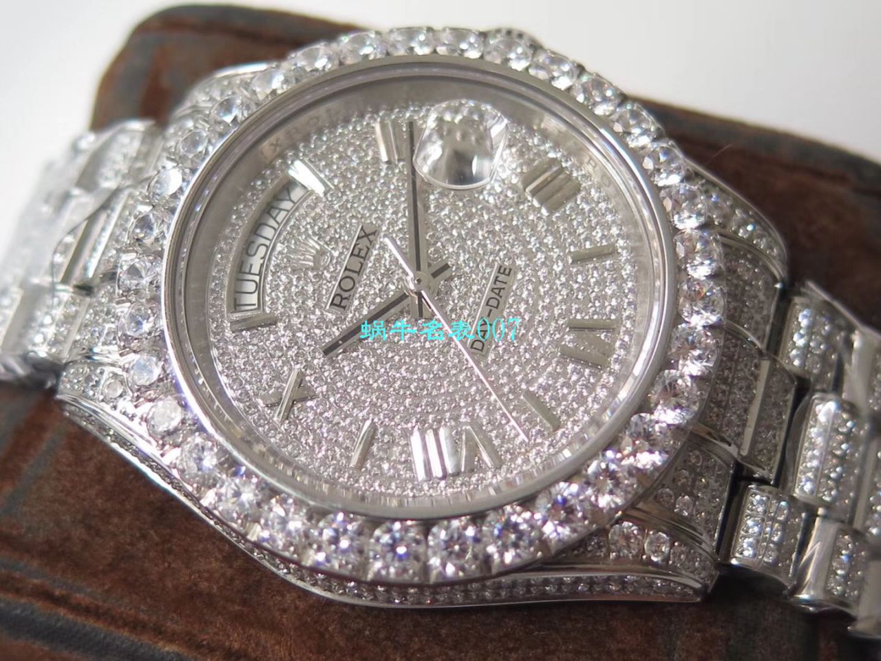 TW Factory  High quality  Replica  Rolex 帝皇版最豪Day date II系列 Day-Date 型密镶钻特别款 wrist watches  / R355