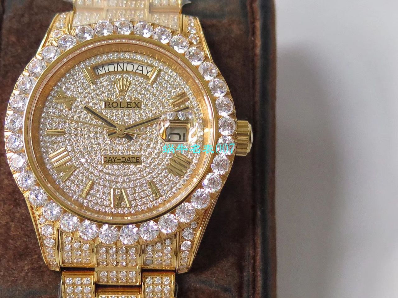 TW Factory  High quality  Replica  Rolex 帝皇版最豪Day date II系列 Day-Date 型密镶钻特别款 wrist watches  / R355
