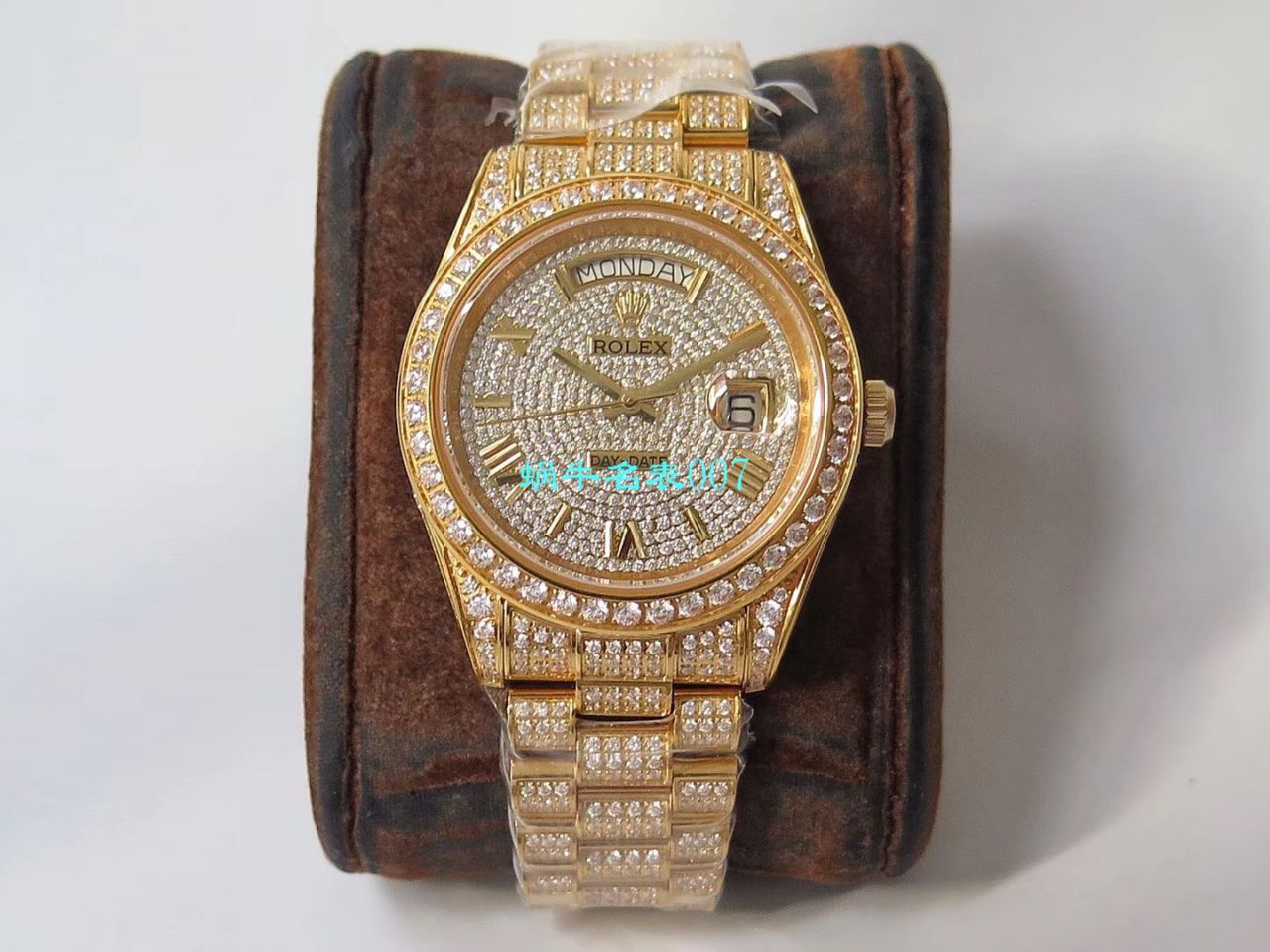 TW Factory  High quality  Replica  Rolex 帝皇版最豪Day date II系列 Day-Date 型密镶钻特别款 wrist watches  / R355