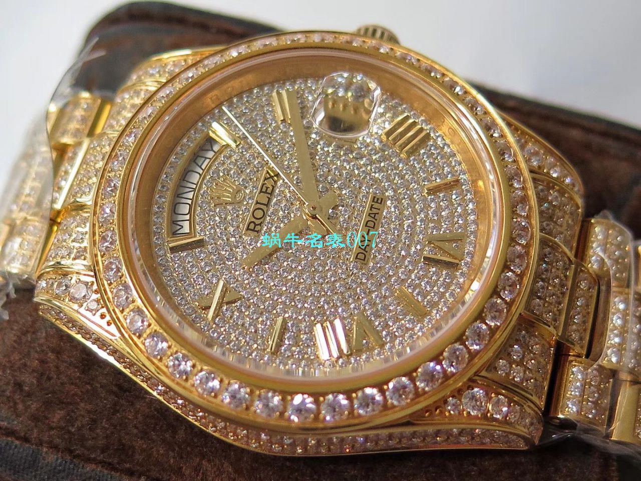 TW Factory  High quality  Replica  Rolex 帝皇版最豪Day date II系列 Day-Date 型密镶钻特别款 wrist watches  / R355