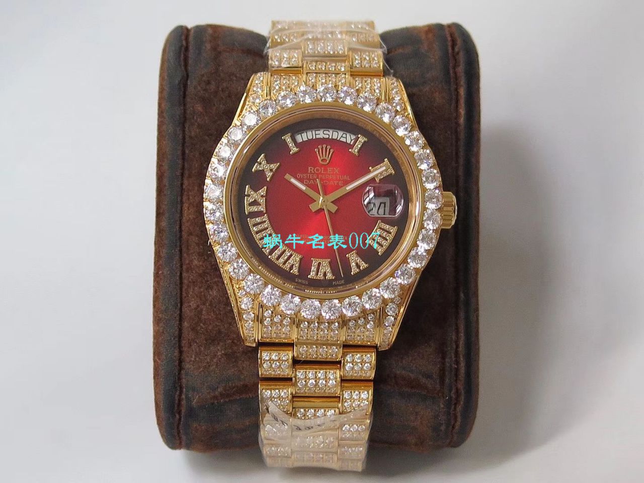 TW Factory  High quality  Replica  Rolex 帝皇版最豪Day date II系列 Day-Date 型密镶钻特别款 wrist watches  / R355
