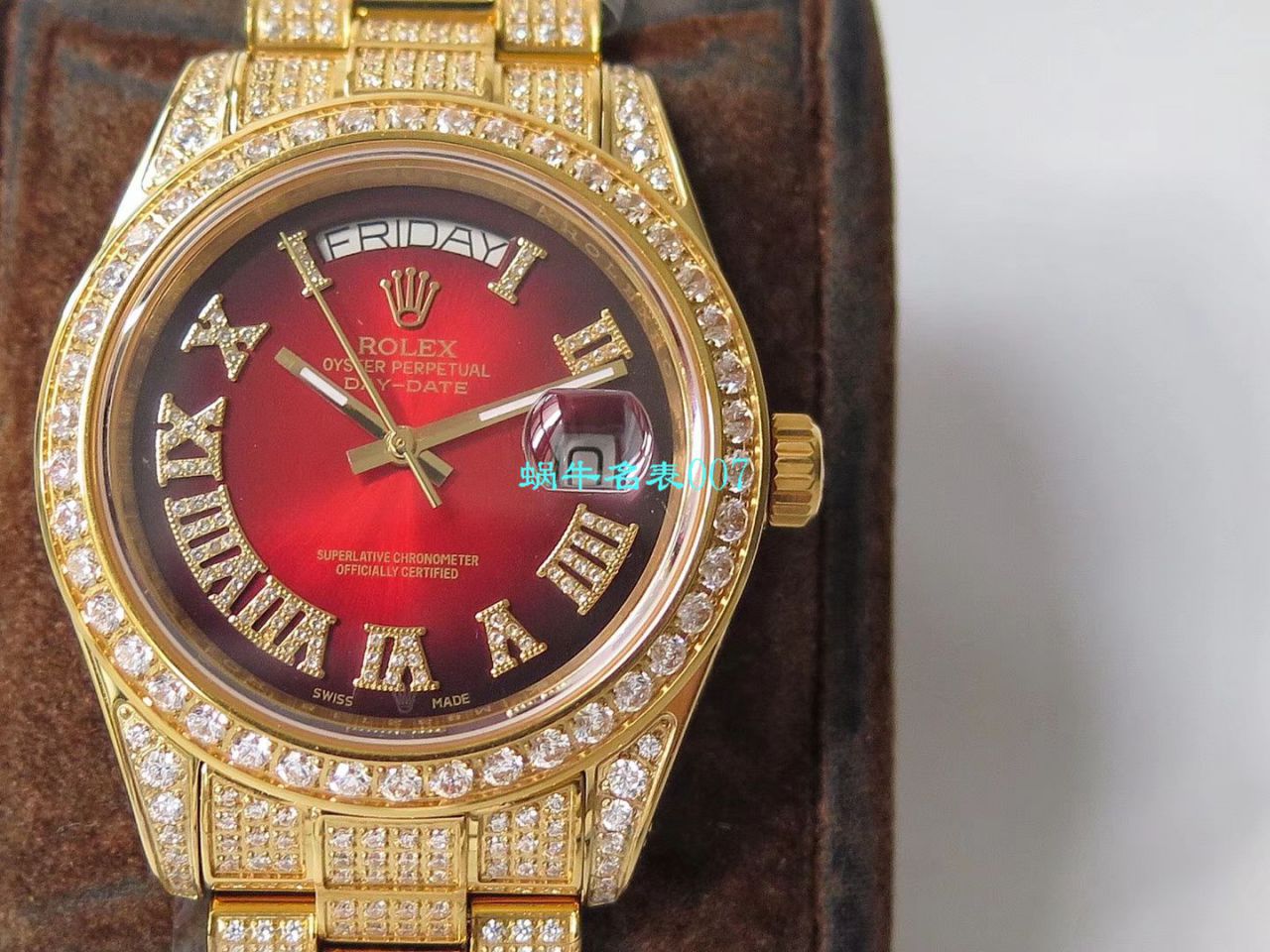 TW Factory  High quality  Replica  Rolex 帝皇版最豪Day date II系列 Day-Date 型密镶钻特别款 wrist watches  / R355