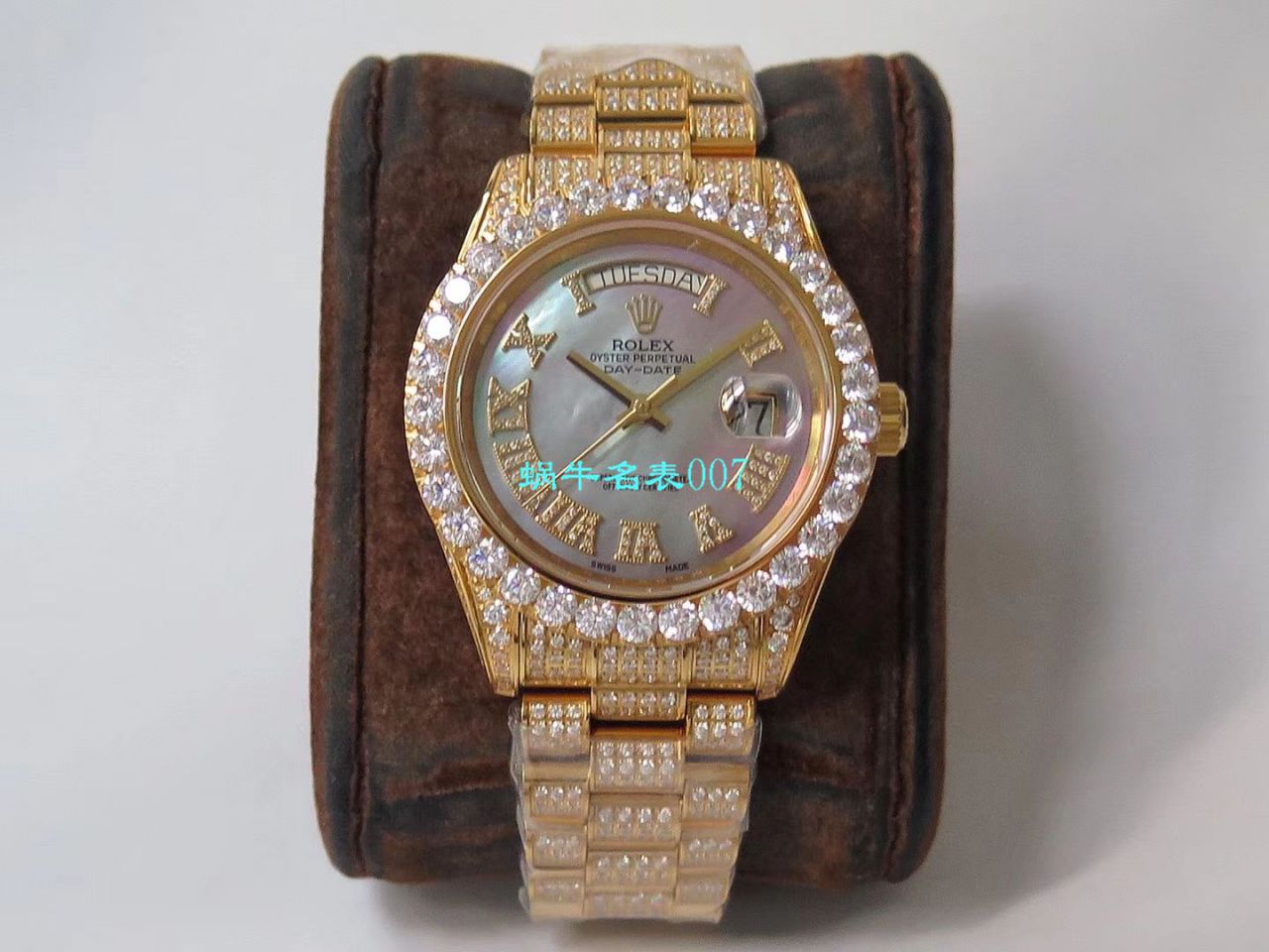 TW Factory  High quality  Replica  Rolex 帝皇版最豪Day date II系列 Day-Date 型密镶钻特别款 wrist watches  / R355