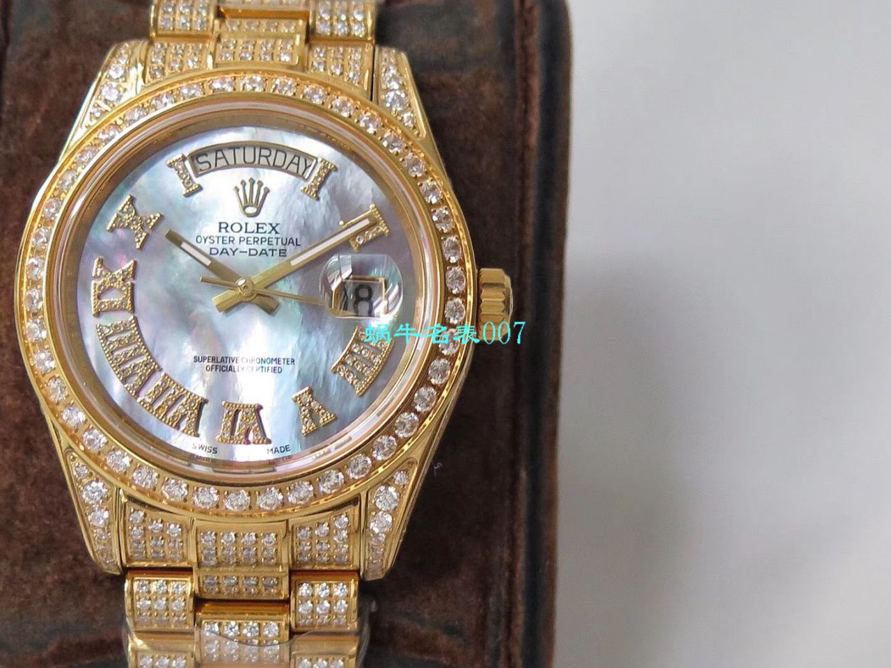 TW Factory  High quality  Replica  Rolex 帝皇版最豪Day date II系列 Day-Date 型密镶钻特别款 wrist watches  / R355