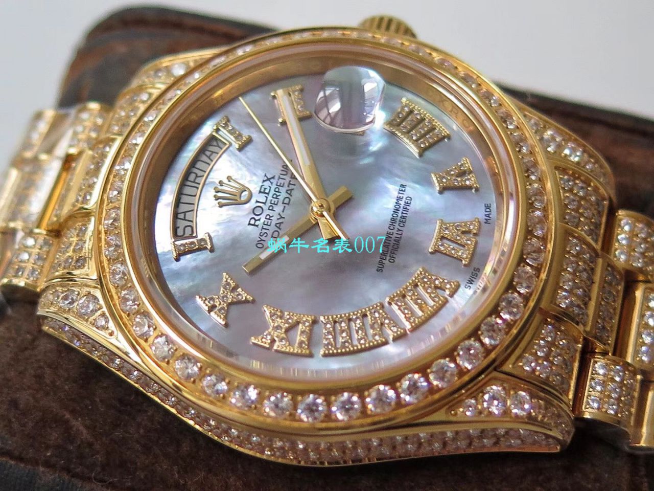 TW Factory  High quality  Replica  Rolex 帝皇版最豪Day date II系列 Day-Date 型密镶钻特别款 wrist watches  / R355