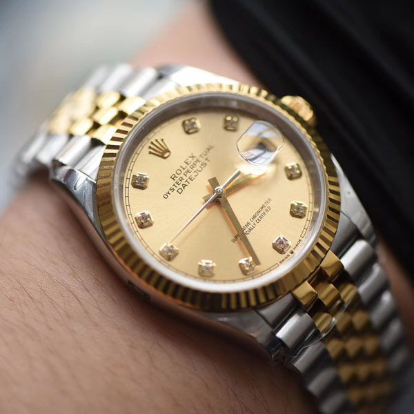 EW Factory 官网 top  Replica Copy  Rolex   Datejust 系列116233香槟盘镶钻 wrist watches 