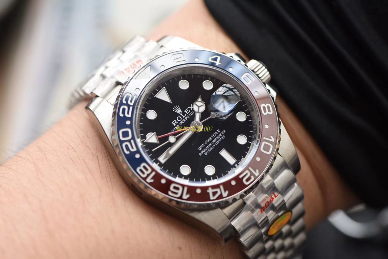 【 Video analysis N Factory  top 红蓝圈仿 Replica Copy 表】 Rolex  GMT MASTER II系列126710BLRO-0001 wrist watches  / R387