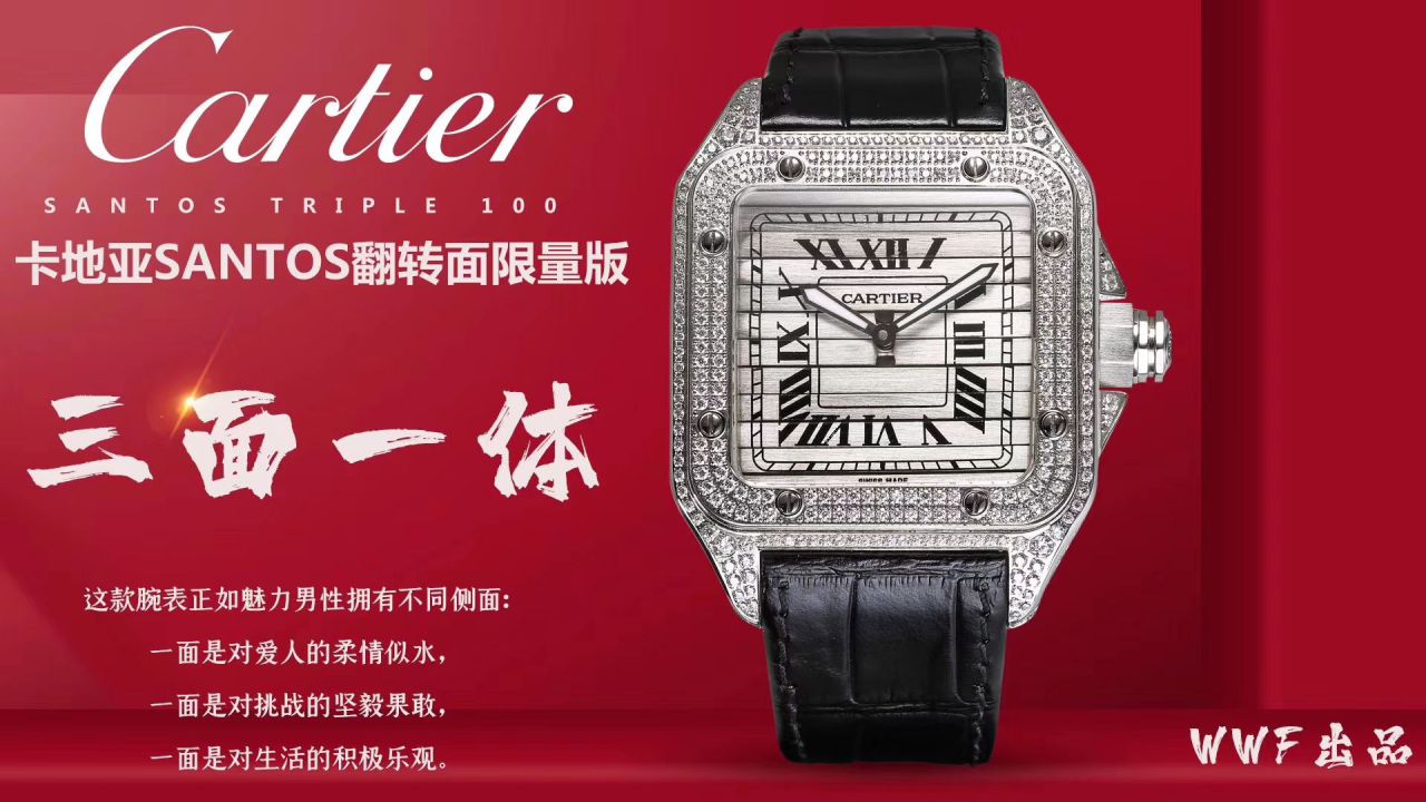 wwf Factory  top  Replica Copy  Cartier   Santos 鹰头WM505014 wrist watches  / K272