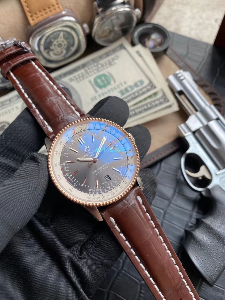 独家瑞士SW200 Movement  copy customized 版 Breitling 航空计时41系列 Replica Copy U17326211M1P2 wrist watches  / BL158