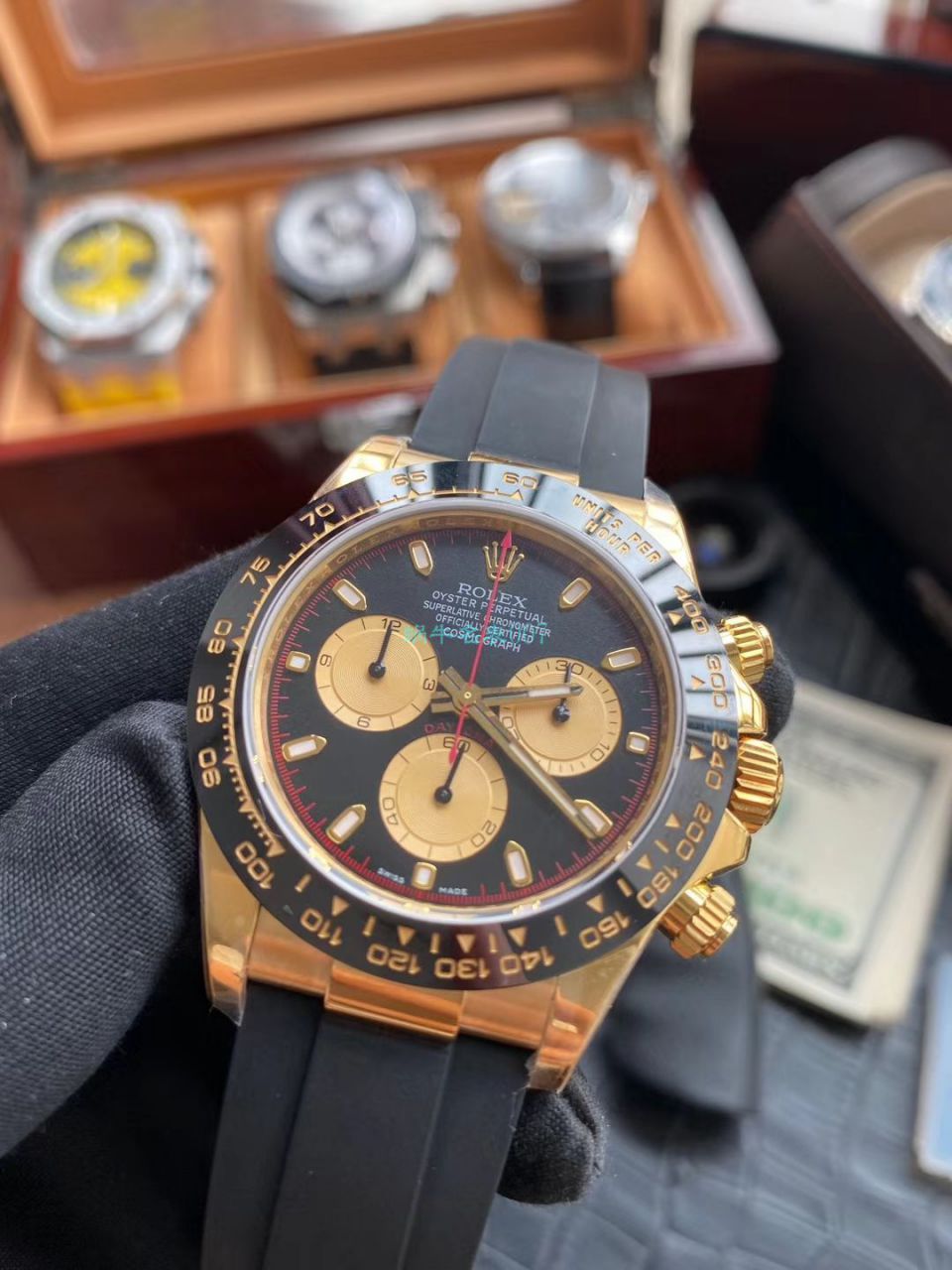 N Factory 黄金黑猫警长 Rolex  Cosmograph Daytona  Ditongna 系列 top  Replica Copy m116518ln-0047 wrist watches  / R593