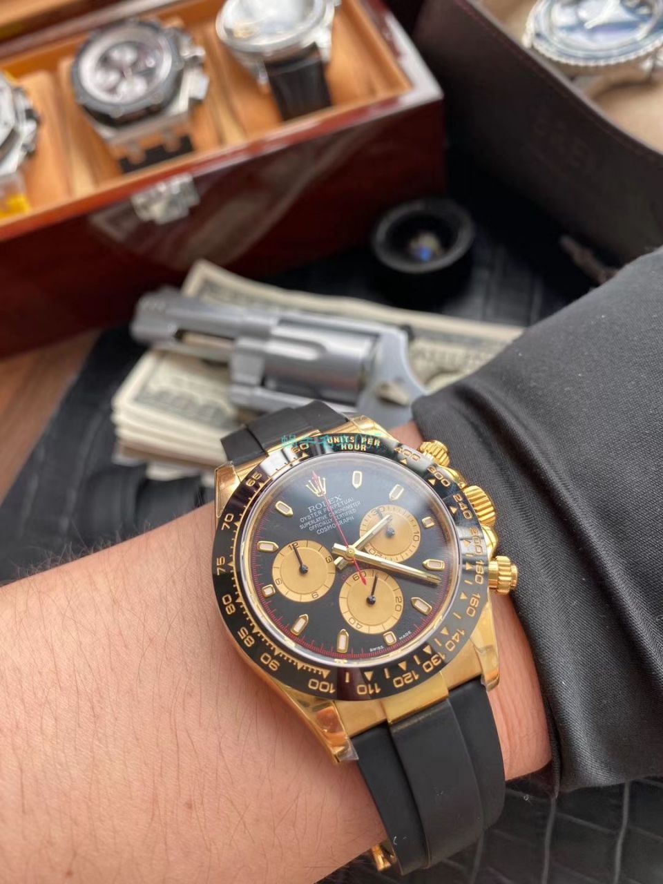 N Factory 黄金黑猫警长 Rolex  Cosmograph Daytona  Ditongna 系列 top  Replica Copy m116518ln-0047 wrist watches  / R593