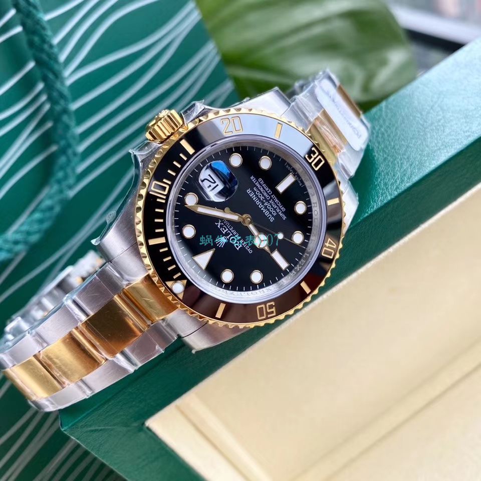  TOP  copy customized 包金ETA Movement  Rolex  Submariner 型116613LB-97203 top  Replica Copy  蓝盘 wrist watches (间金蓝水鬼) / R597