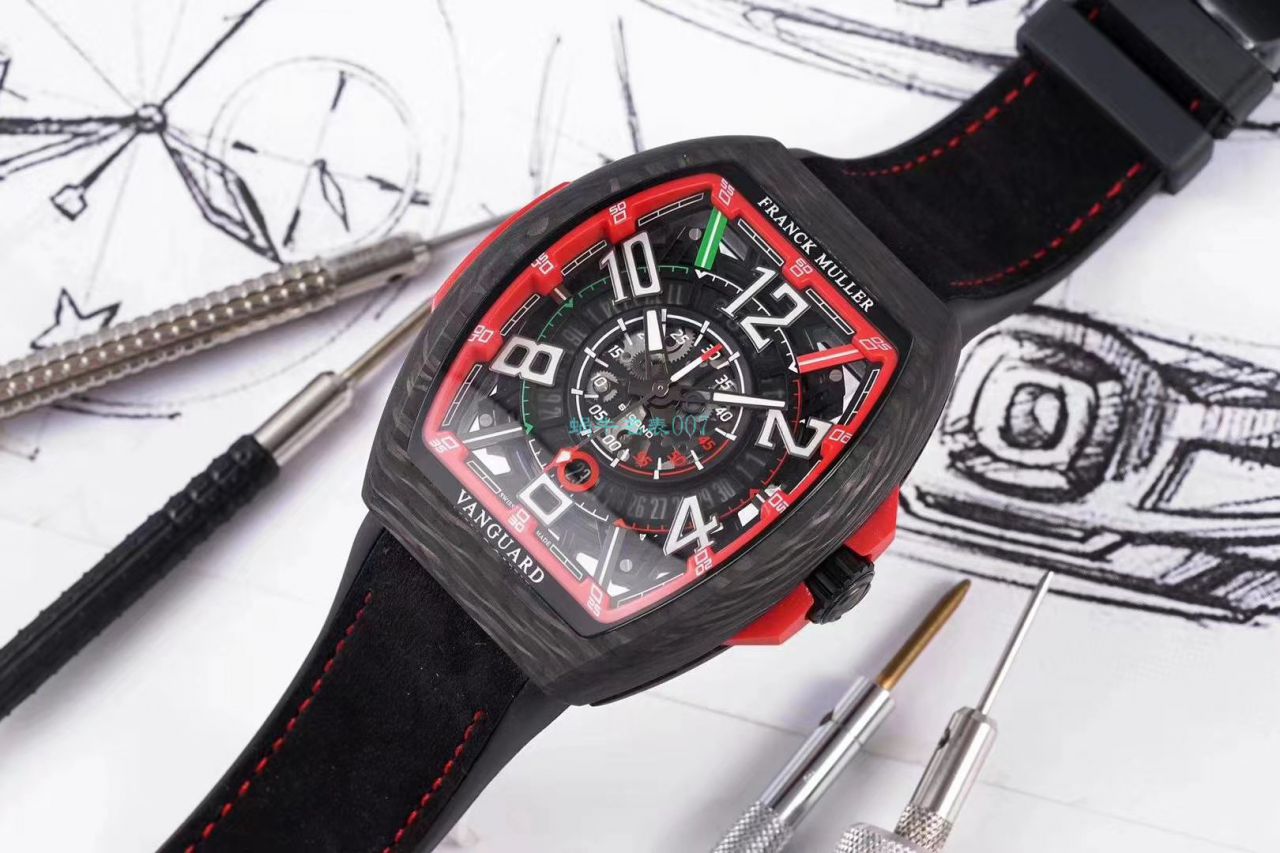 TW Factory 推出 Replica Copy 法穆兰 carbon fiber WPHH 2020 Vanguard™ Racing镂空系列 wrist watches  / FL070