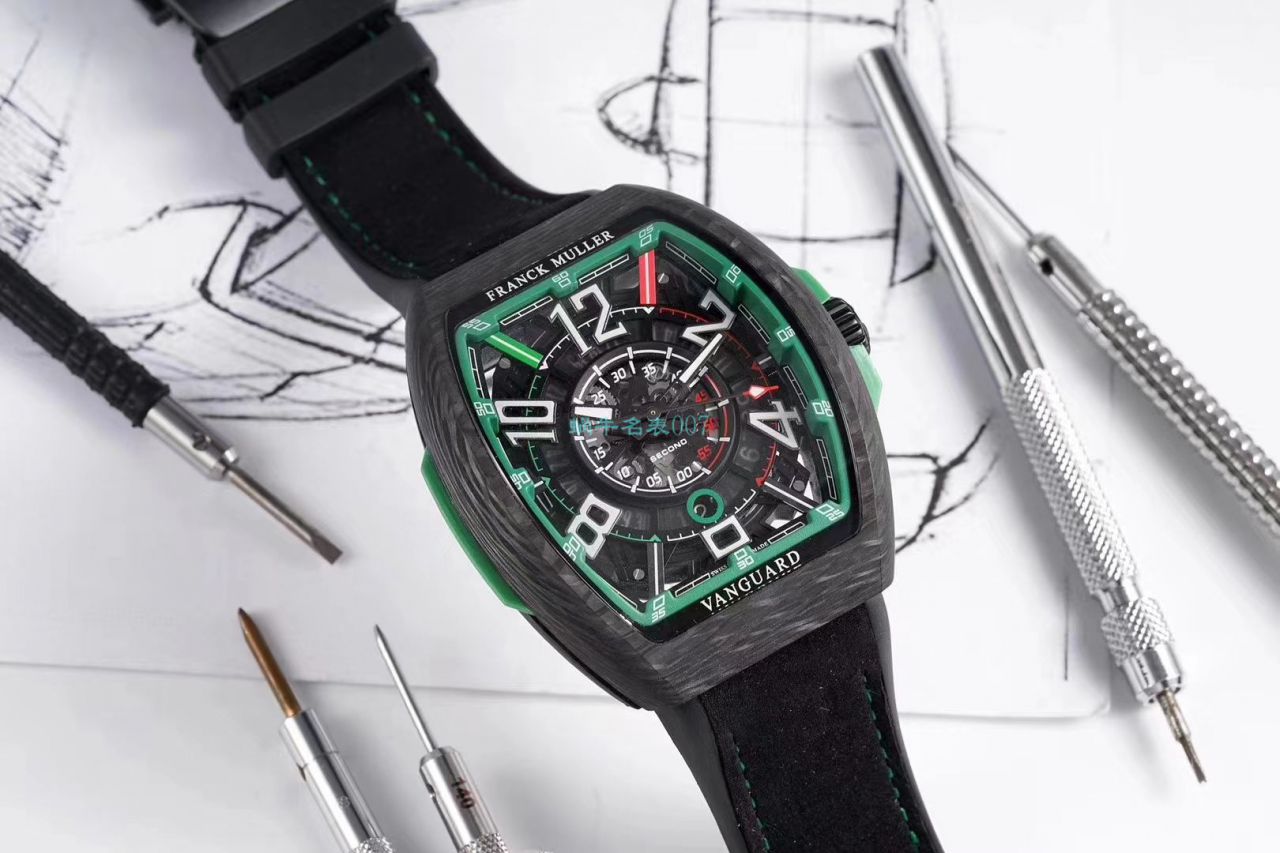 TW Factory 推出 Replica Copy 法穆兰 carbon fiber WPHH 2020 Vanguard™ Racing镂空系列 wrist watches  / FL070