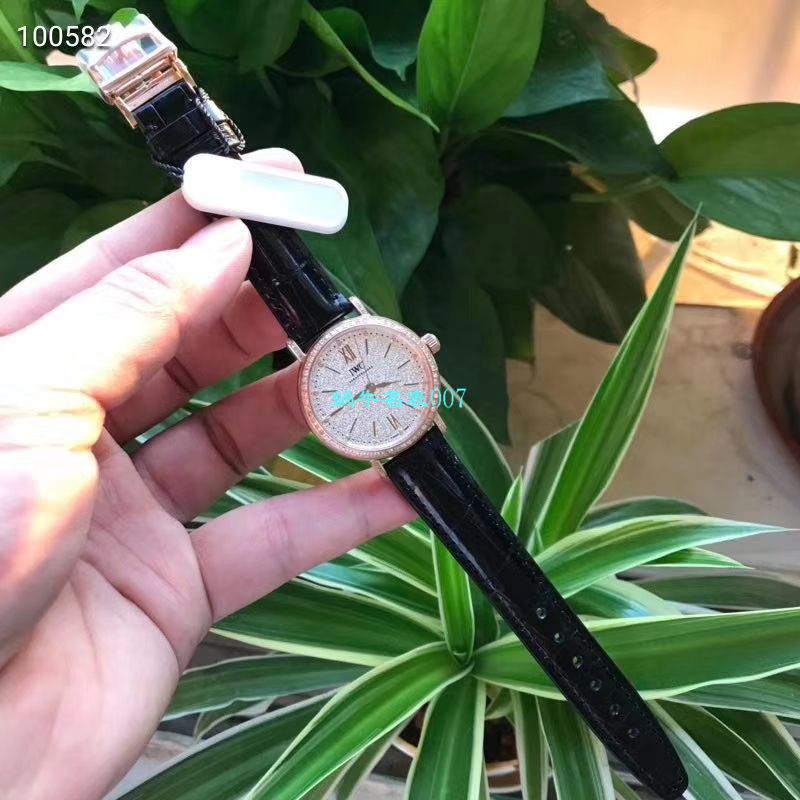 渠道原单 IWC 柏涛菲诺真钻瑞士 Movement 女表IW357406 wrist watches  / WG530