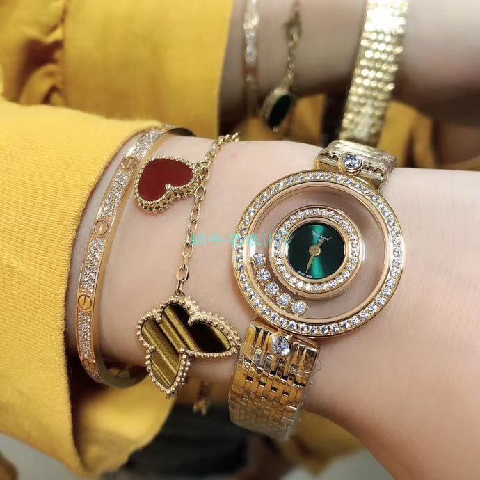 BV Factory  High quality  Replica  Chopard 女表快乐钻203957-5209 wrist watches  / XB062