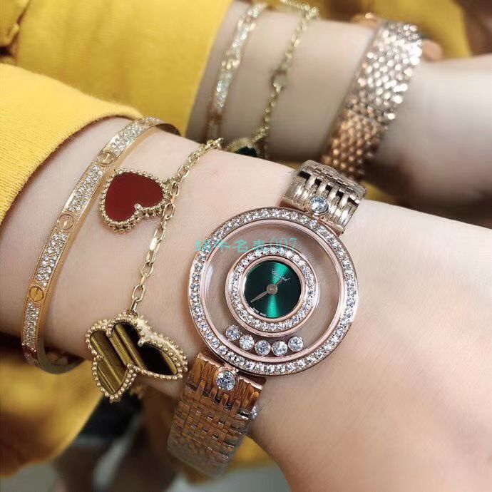 BV Factory  High quality  Replica  Chopard 女表快乐钻203957-5209 wrist watches  / XB062