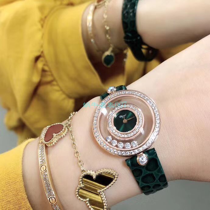 BV Factory  High quality  Replica  Chopard 女表快乐钻203957-5209 wrist watches  / XB062
