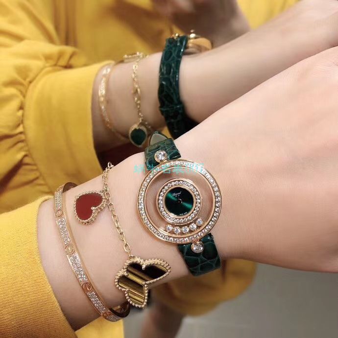 BV Factory  High quality  Replica  Chopard 女表快乐钻203957-5209 wrist watches  / XB062