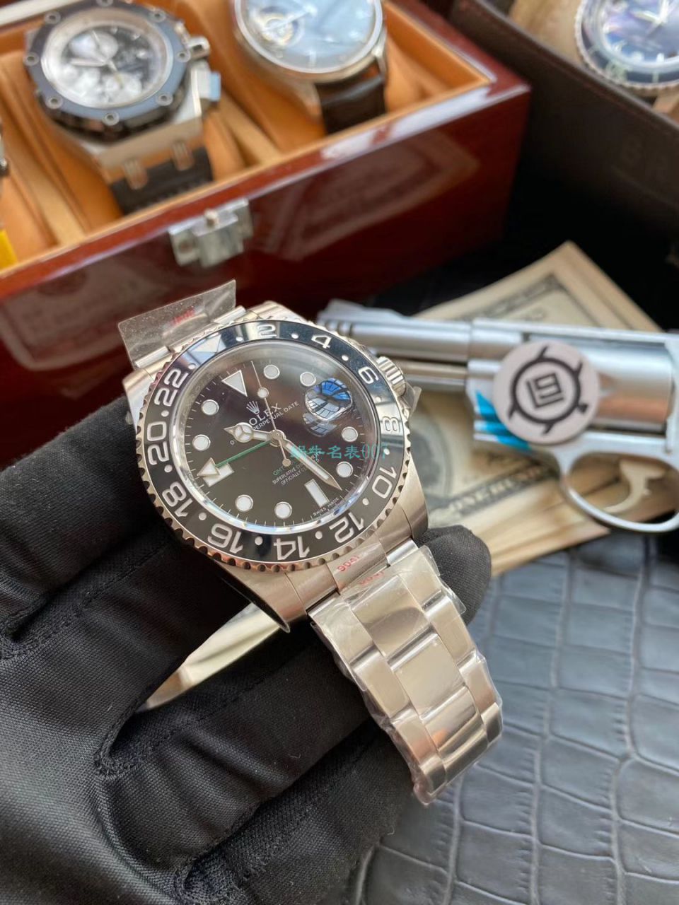 V9 Factory  Knockoff  Watches  Rolex  GMT MASTER II系列116710LN-78200 wrist watches (绿针) / R605