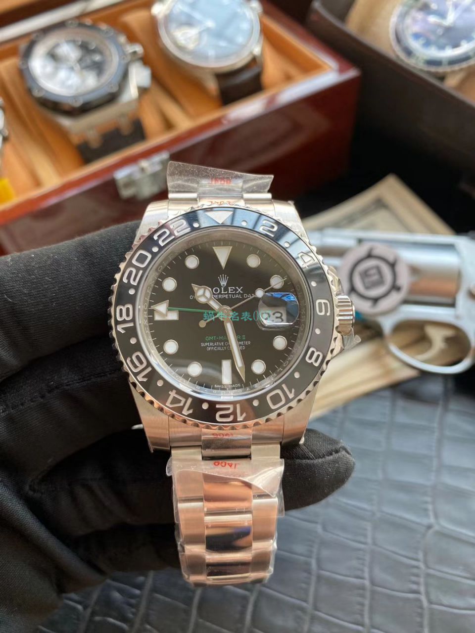 V9 Factory  Knockoff  Watches  Rolex  GMT MASTER II系列116710LN-78200 wrist watches (绿针) / R605