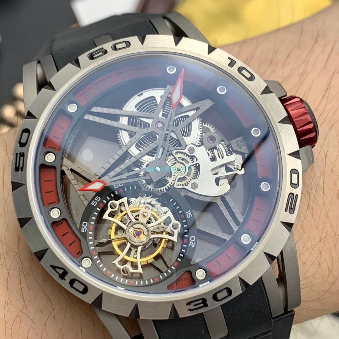  Video analysis BBR Factory 官网 top  Replica  Tourbillon 罗杰杜彼Roger Dubuis王者 Replica RDDBEX0479红色 watchband   wrist watches  / LJ067