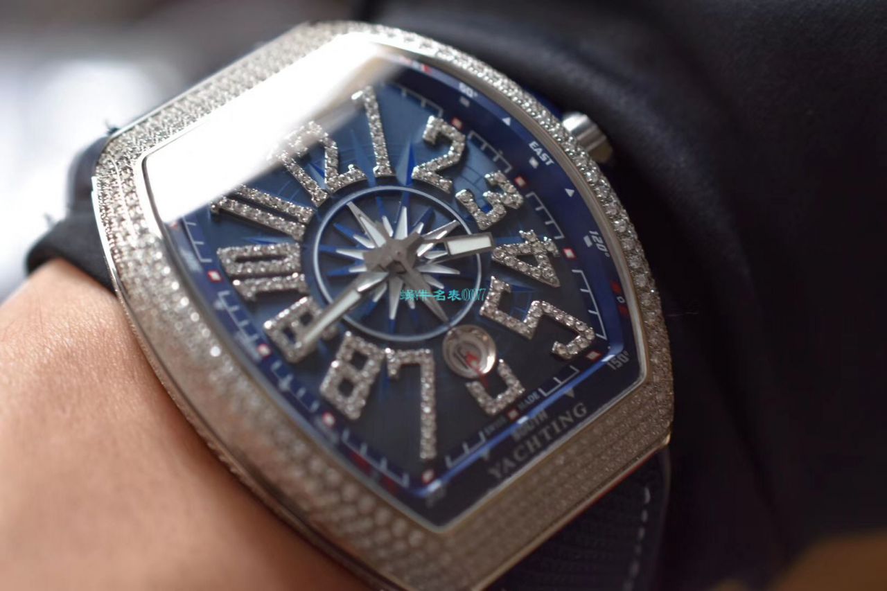 ZF Factory  top  Replica Copy  Watches 法穆兰蔚蓝之作V45蓝游艇蓝色魅影镶钻款 / FL071