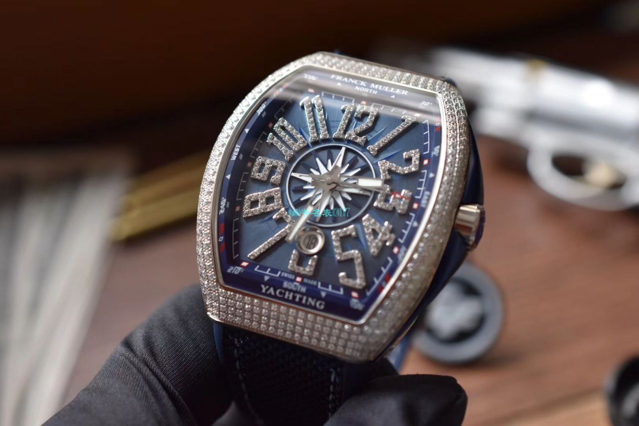 ZF Factory  top  Replica Copy  Watches 法穆兰蔚蓝之作V45蓝游艇蓝色魅影镶钻款 / FL071