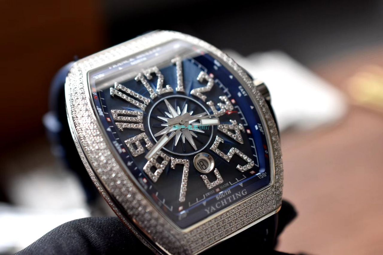 ZF Factory  top  Replica Copy  Watches 法穆兰蔚蓝之作V45蓝游艇蓝色魅影镶钻款 / FL071