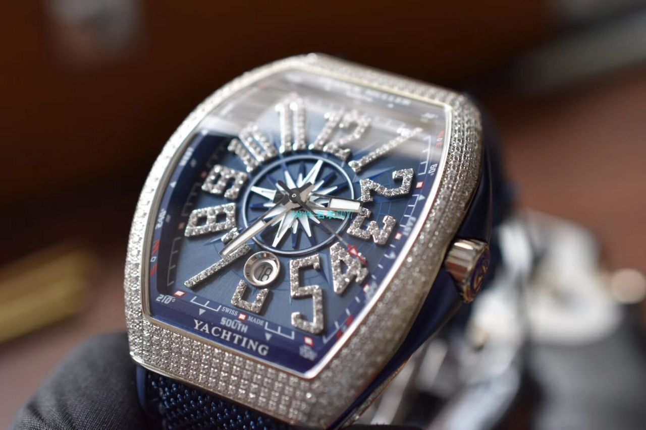 ZF Factory  top  Replica Copy  Watches 法穆兰蔚蓝之作V45蓝游艇蓝色魅影镶钻款 / FL071