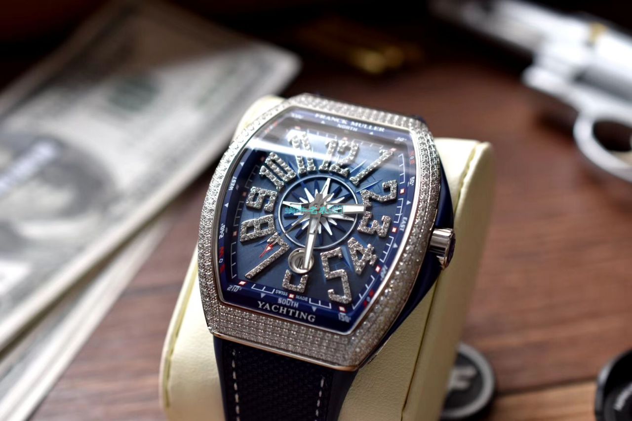 ZF Factory  top  Replica Copy  Watches 法穆兰蔚蓝之作V45蓝游艇蓝色魅影镶钻款 / FL071