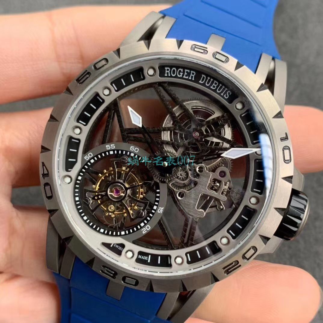 BBR Factory  top  Replica Copy  Tourbillon 罗杰杜彼EXCALIBUR（王者系列）系列RDDBEX0479蓝色 watchband   wrist watches  / LJ066