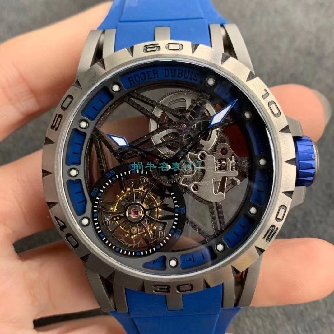 BBR Factory  top  Replica Copy  Tourbillon 罗杰杜彼EXCALIBUR（王者系列）系列RDDBEX0479蓝色 watchband   wrist watches  / LJ066