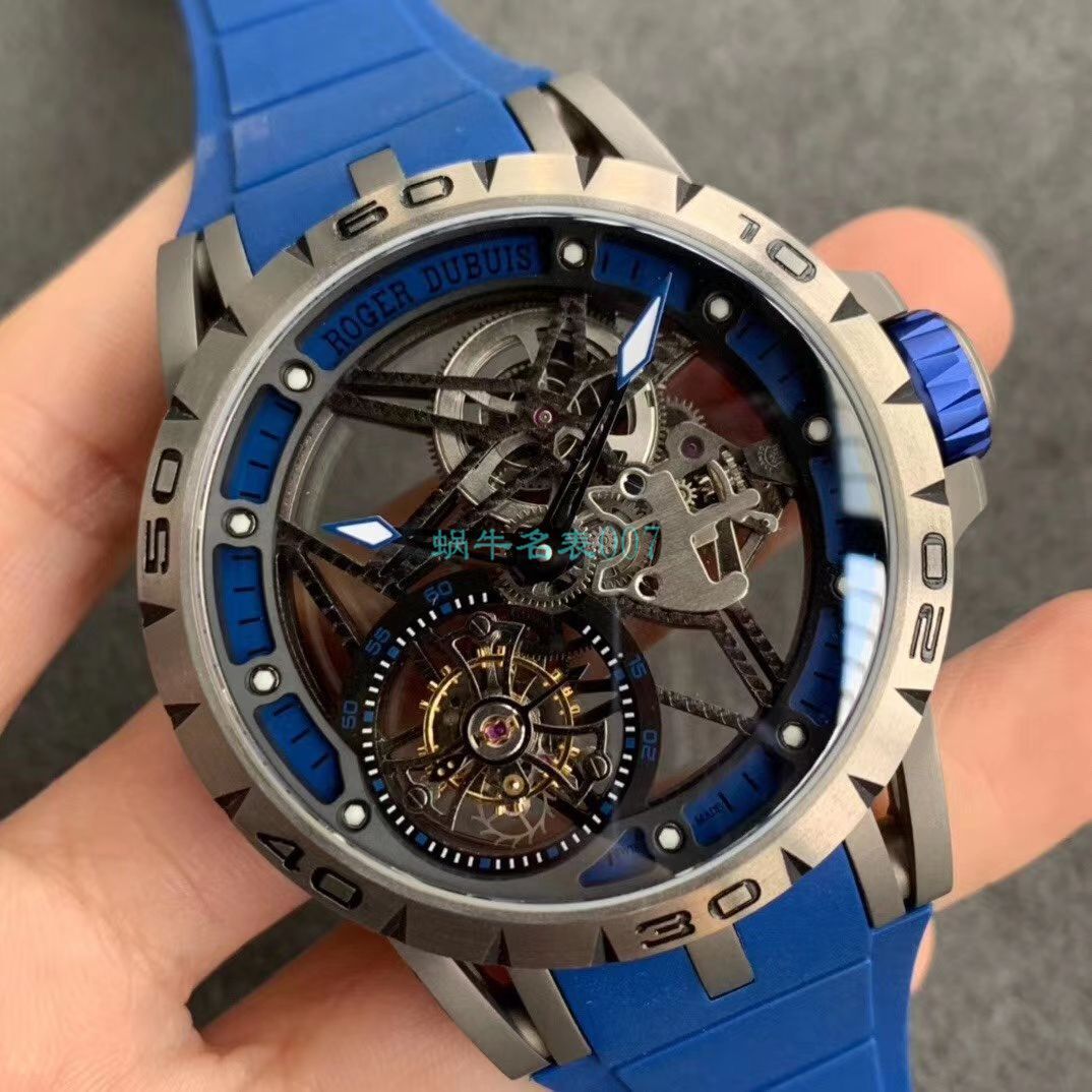 BBR Factory  top  Replica Copy  Tourbillon 罗杰杜彼EXCALIBUR（王者系列）系列RDDBEX0479蓝色 watchband   wrist watches  / LJ066