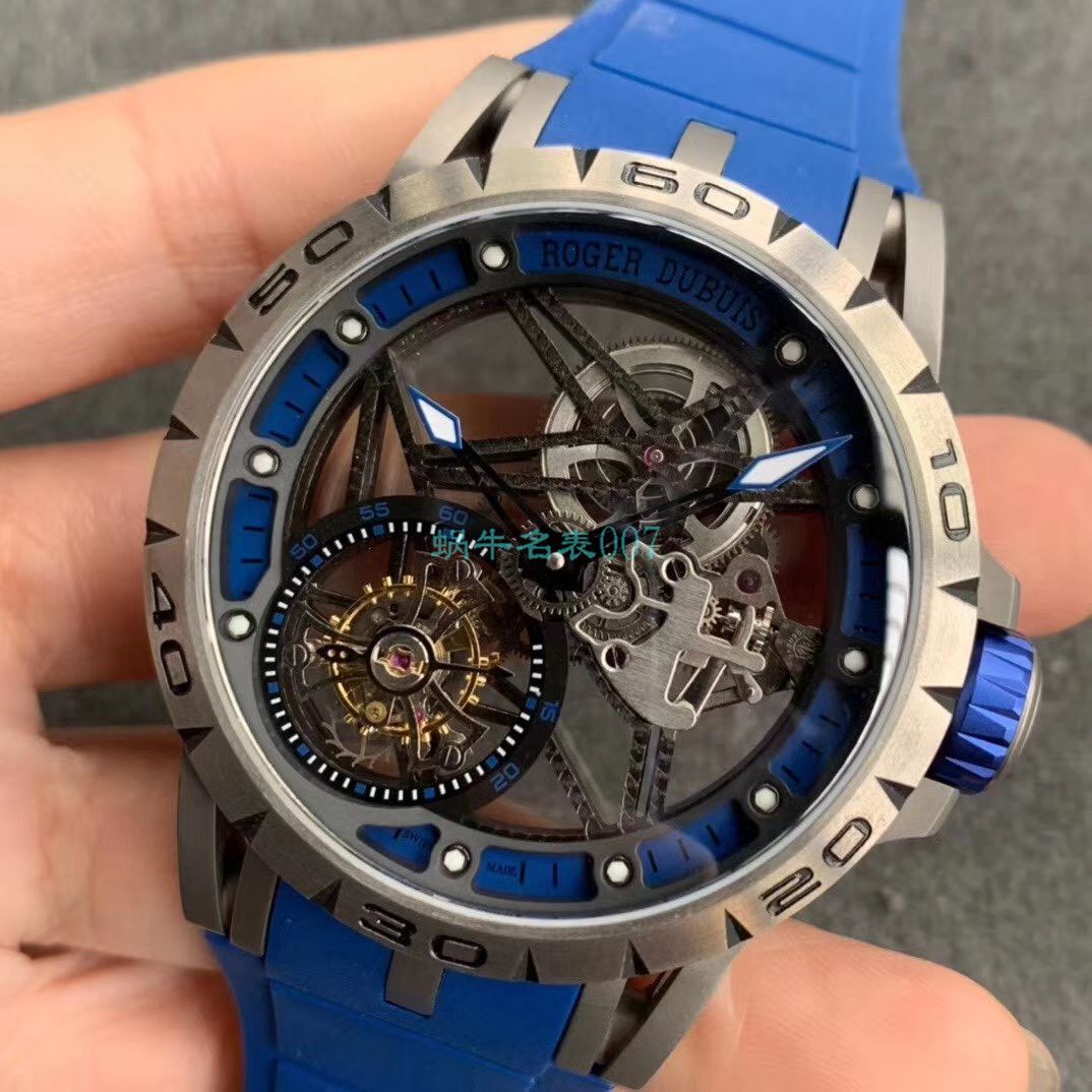 BBR Factory  top  Replica Copy  Tourbillon 罗杰杜彼EXCALIBUR（王者系列）系列RDDBEX0479蓝色 watchband   wrist watches  / LJ066