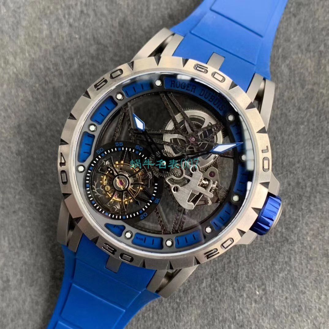 BBR Factory  top  Replica Copy  Tourbillon 罗杰杜彼EXCALIBUR（王者系列）系列RDDBEX0479蓝色 watchband   wrist watches  / LJ066