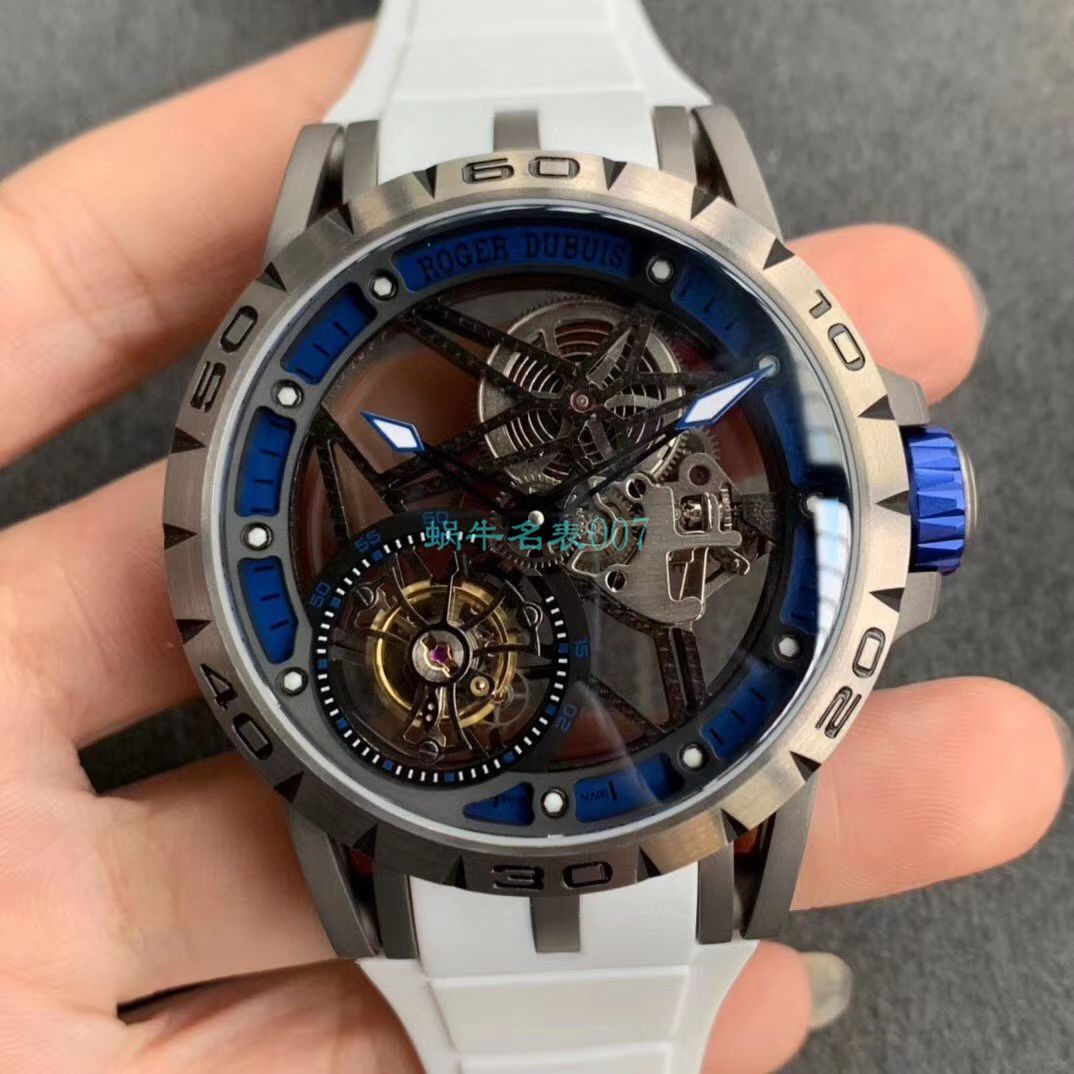 BBR Factory  top  Replica Copy  Tourbillon 罗杰杜彼EXCALIBUR（王者系列）系列RDDBEX0479蓝色 watchband   wrist watches  / LJ066
