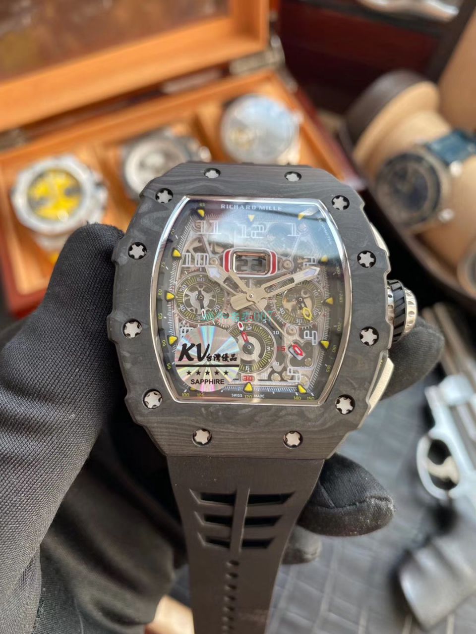 KV Factory  top  Replica  RICHARD MILLE RM-011锻造 carbon fiber 系列【原版 carbon fiber 纹路】V2全新升级版 / KVRM11V2