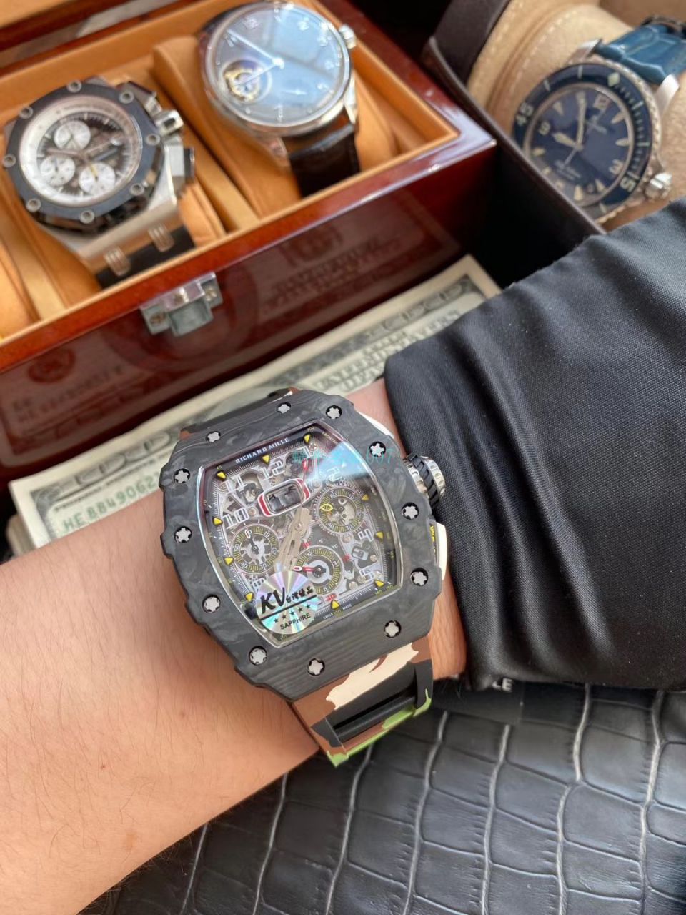 KV Factory  top  Replica  RICHARD MILLE RM-011锻造 carbon fiber 系列【原版 carbon fiber 纹路】V2全新升级版 / KVRM11V2