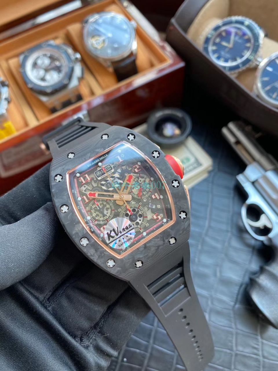 KV Factory V2升级版 RICHARD MILLE  Replica Copy 锻造 carbon fiber RM 011 LOTUS F1 TEAM wrist watches  / KVRM011V2A