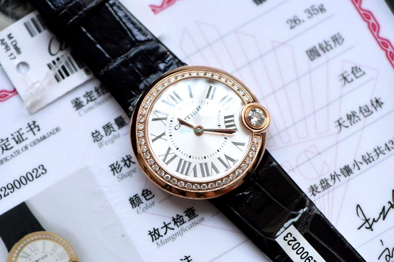  TOP  copy customized 真钻女表 Cartier  B top  Replica Copy ALLON BLANC DE  Cartier 系列WJBL0008 wrist watches  / K281