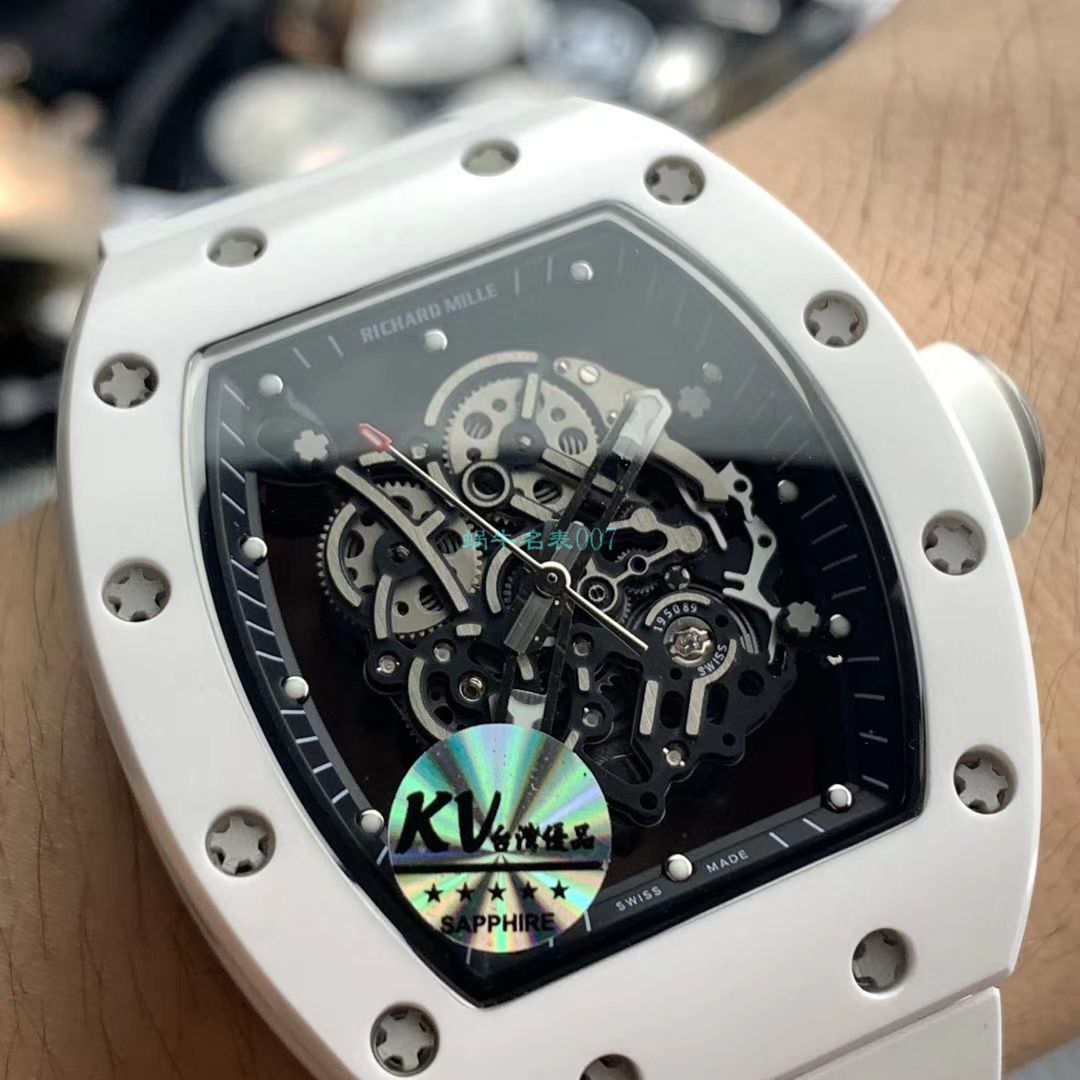 Video analysis KV台湾 Factory  Perfect  Replica 最新巨作！RICHARD MILLE RICHARD MILLE RM055白 Composite 白色橡胶带新款 / RM 055MM