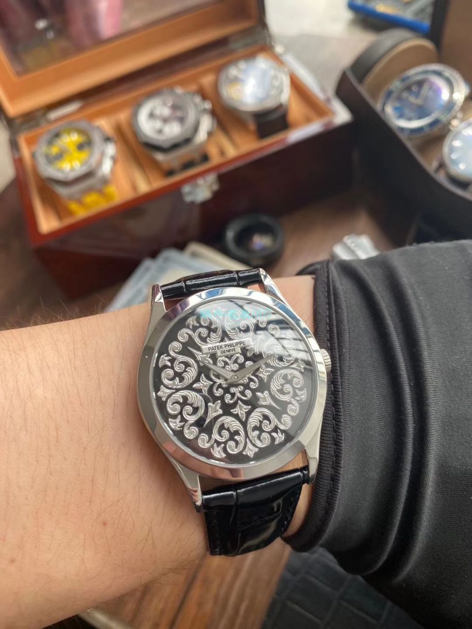 FL Factory  PATEK PHILIPPE  Replica Copy  Watches 古典表系列5088/100P-001雕花 wrist watches  / BD293