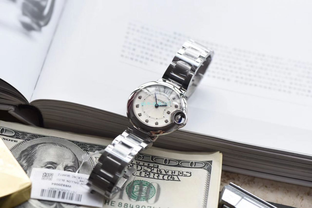 V6 Factory  Replica  Cartier  蓝气球女士 Watches 33毫米W4BB0020 wrist watches  / K291