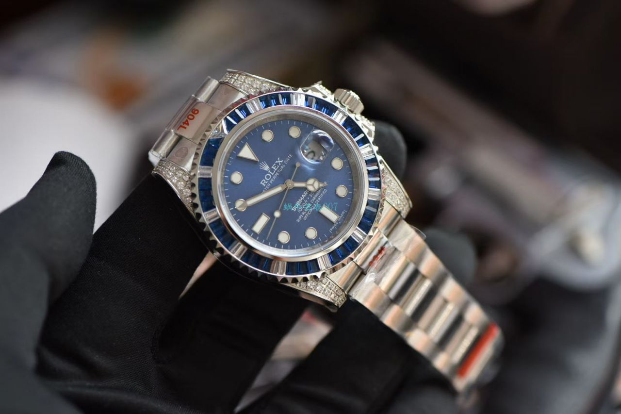 GM Factory  High quality  Replica Watches  Rolex 罗志祥同款后钻蓝钻鬼 / R618