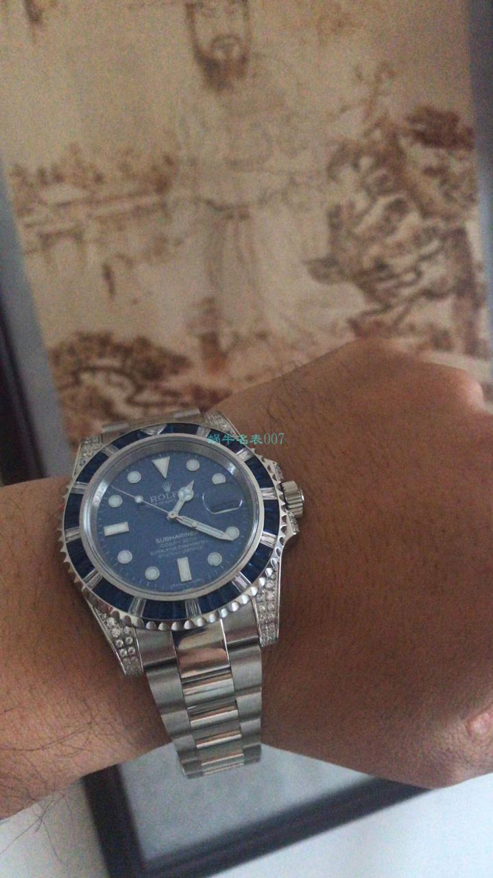 GM Factory  High quality  Replica Watches  Rolex 罗志祥同款后钻蓝钻鬼 / R618