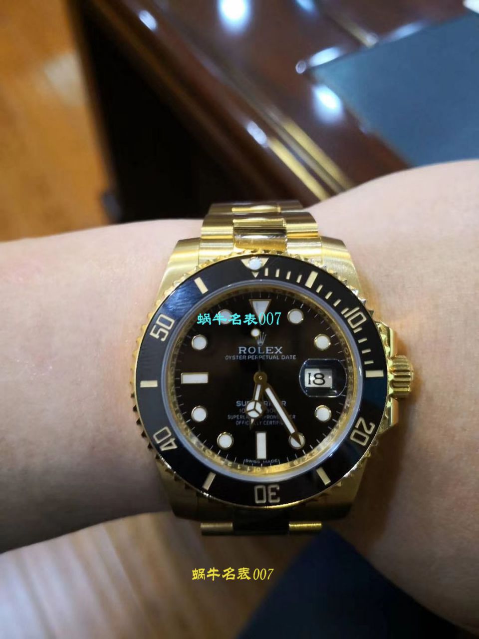 【VR Perfect  High quality  Replica Watches 土豪全18K包金 Submariner ～】 Rolex  Submariner 型系列116618LN-97208 黑盘 wrist watches  / R258