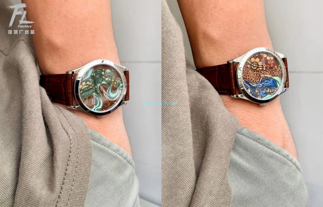 FL Factory  top  Replica Copy  Watches  PATEK PHILIPPE 珍稀工艺珐琅5077P-102《不丹六色织品》，5077P-103《不丹八色织品》 wrist watches  / BD316