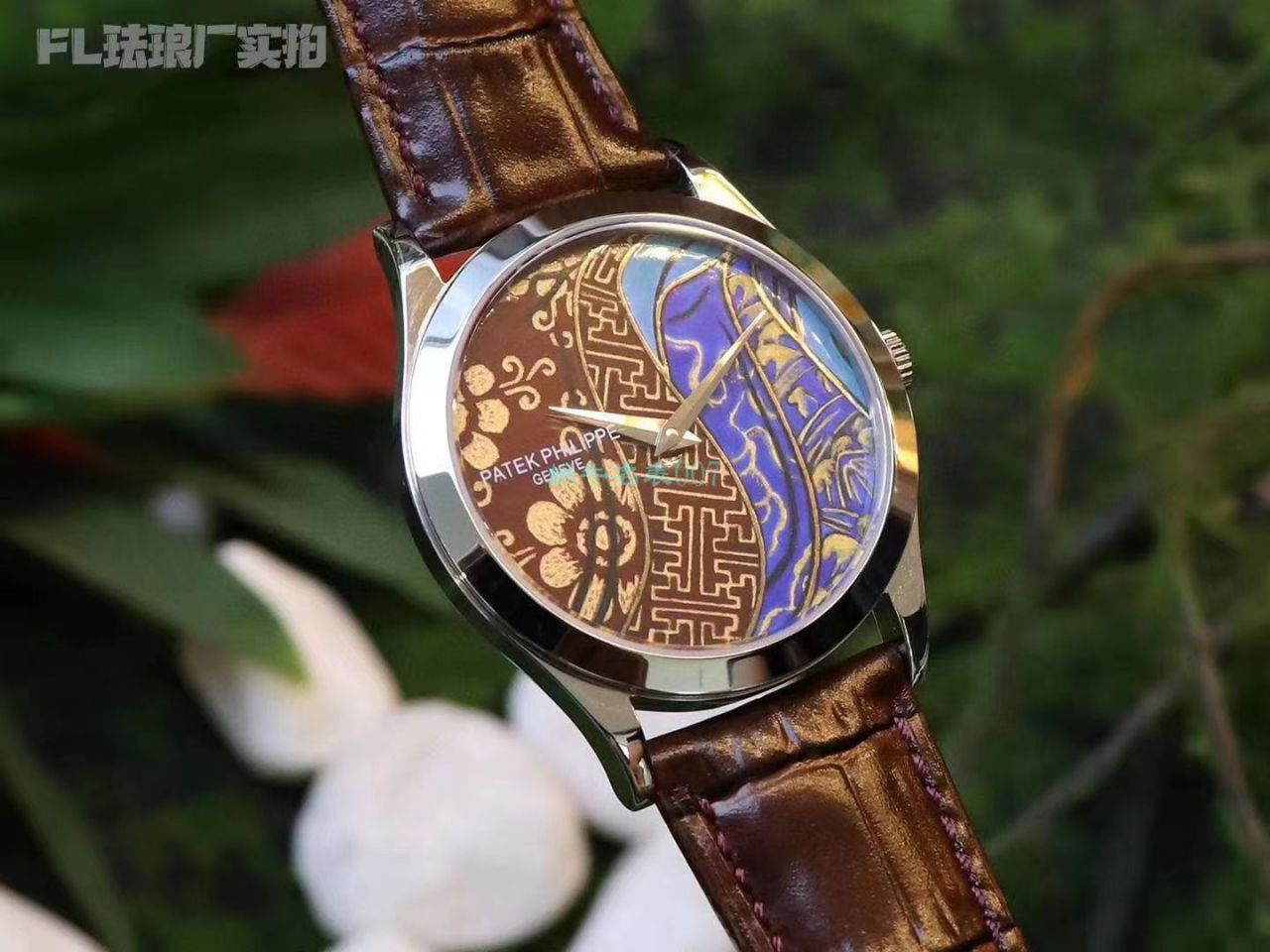 FL Factory  top  Replica Copy  Watches  PATEK PHILIPPE 珍稀工艺珐琅5077P-102《不丹六色织品》，5077P-103《不丹八色织品》 wrist watches  / BD316